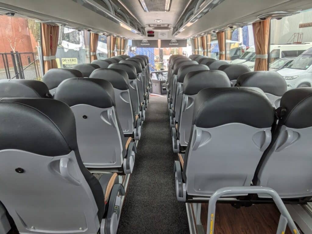 29 seater coach passenger aisle and seats